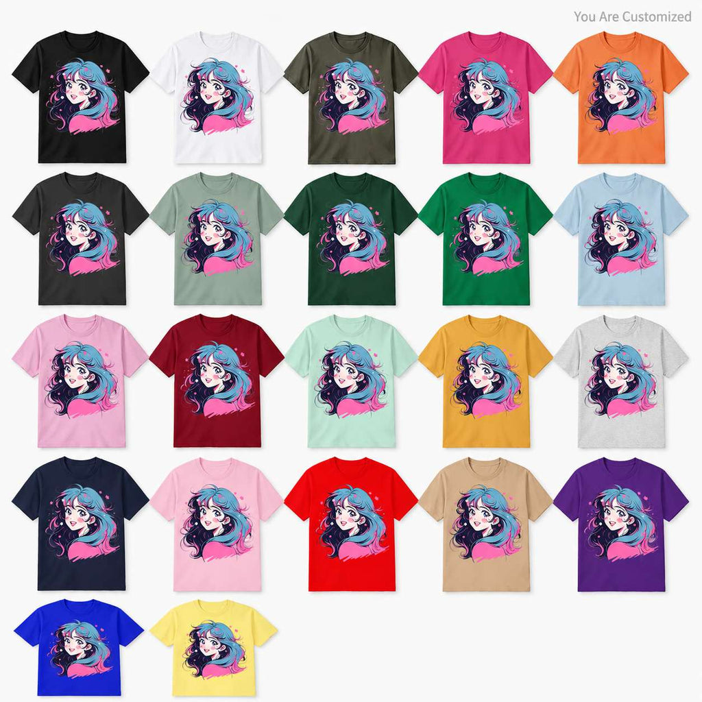 Anime Girl Blue Hair T-Shirt - View 6
