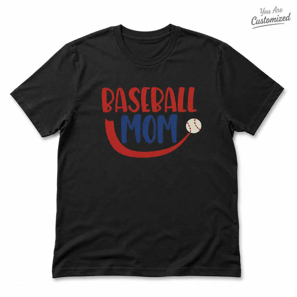 Baseball Mom Bold Red Blue T-Shirt - View 1