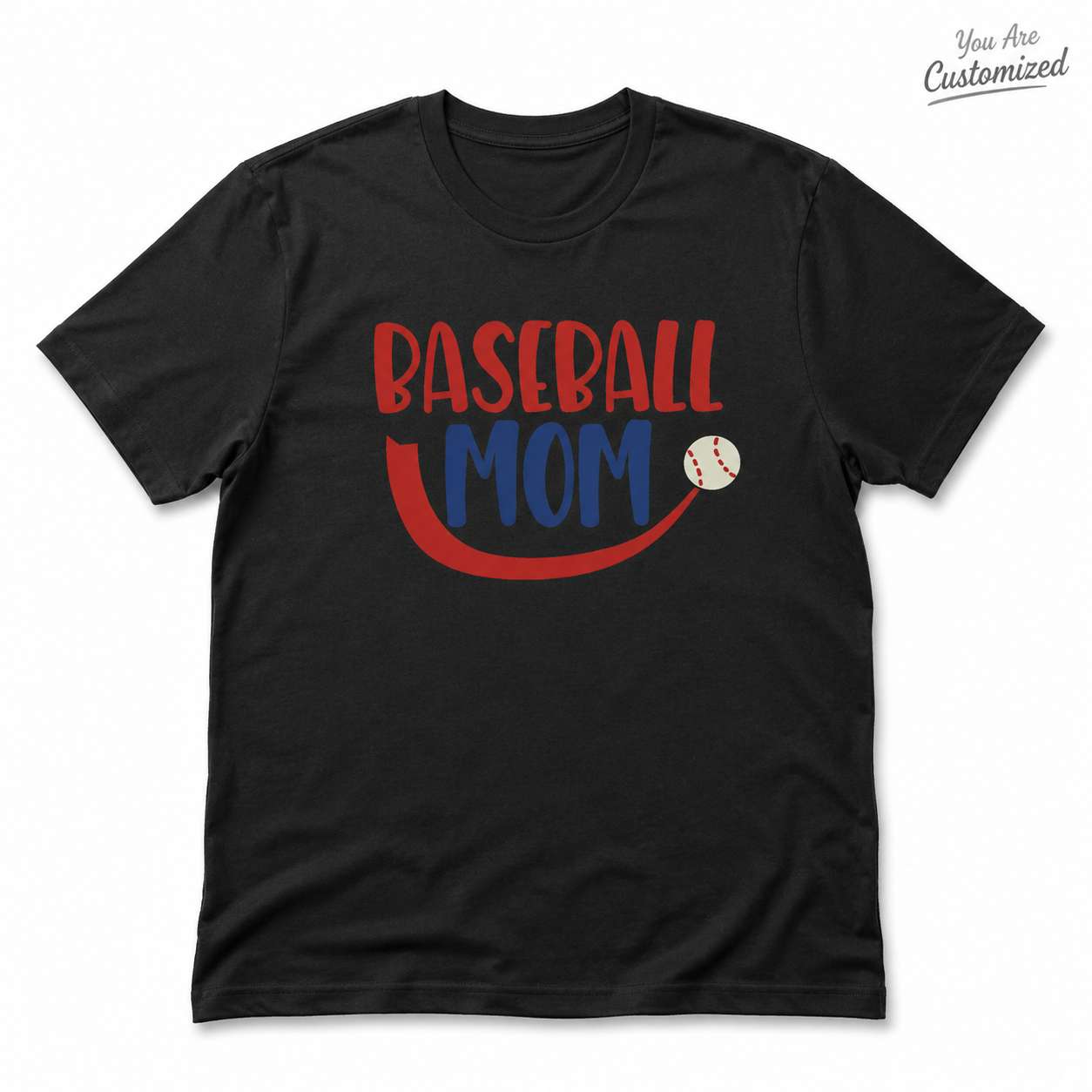 Baseball Mom Bold Red Blue T-Shirt - View 1