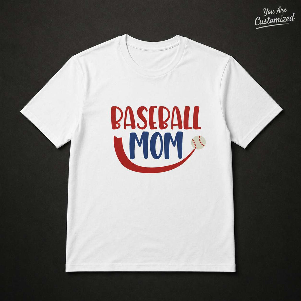 Baseball Mom Bold Red Blue T-Shirt - View 2