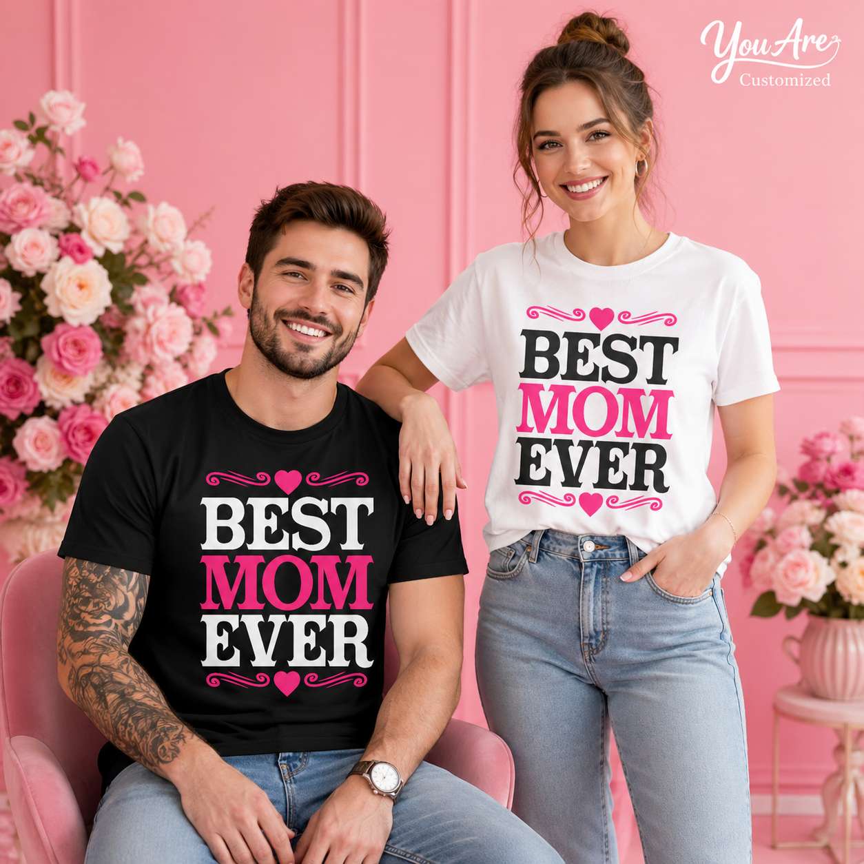 Best Mom Ever T-Shirt, Mothers Day Gift Tee, Custom Color Women Cotton Crewneck, Unisex Mom Gift