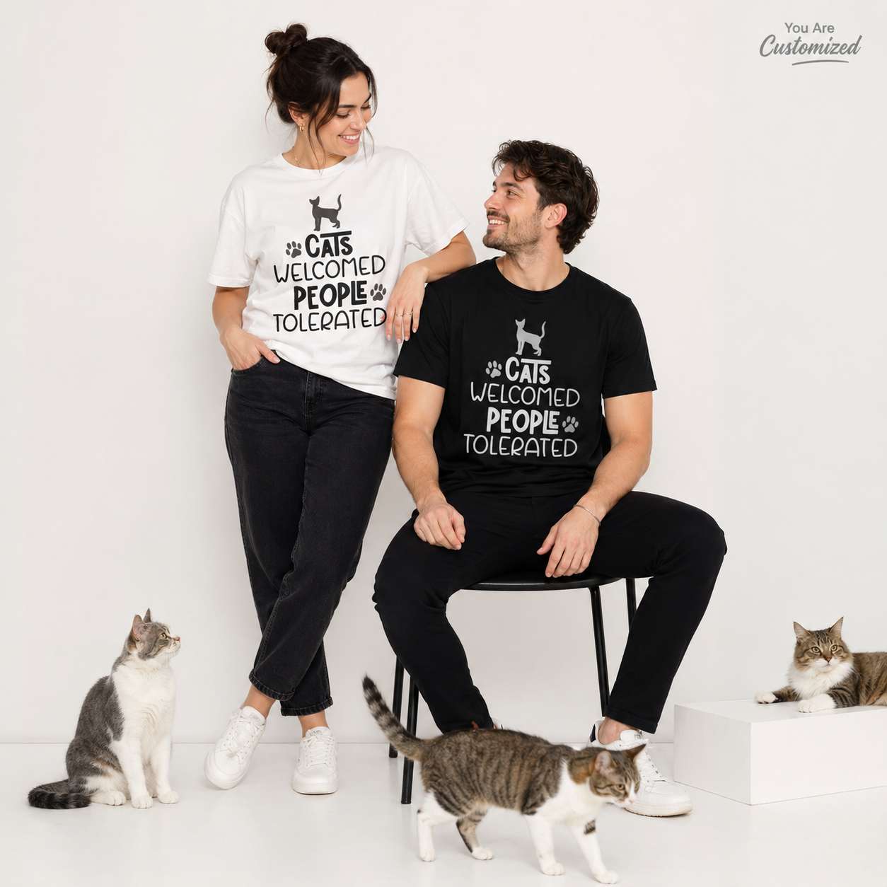 Cats Welcomed People Tolerated T-Shirt - View 3
