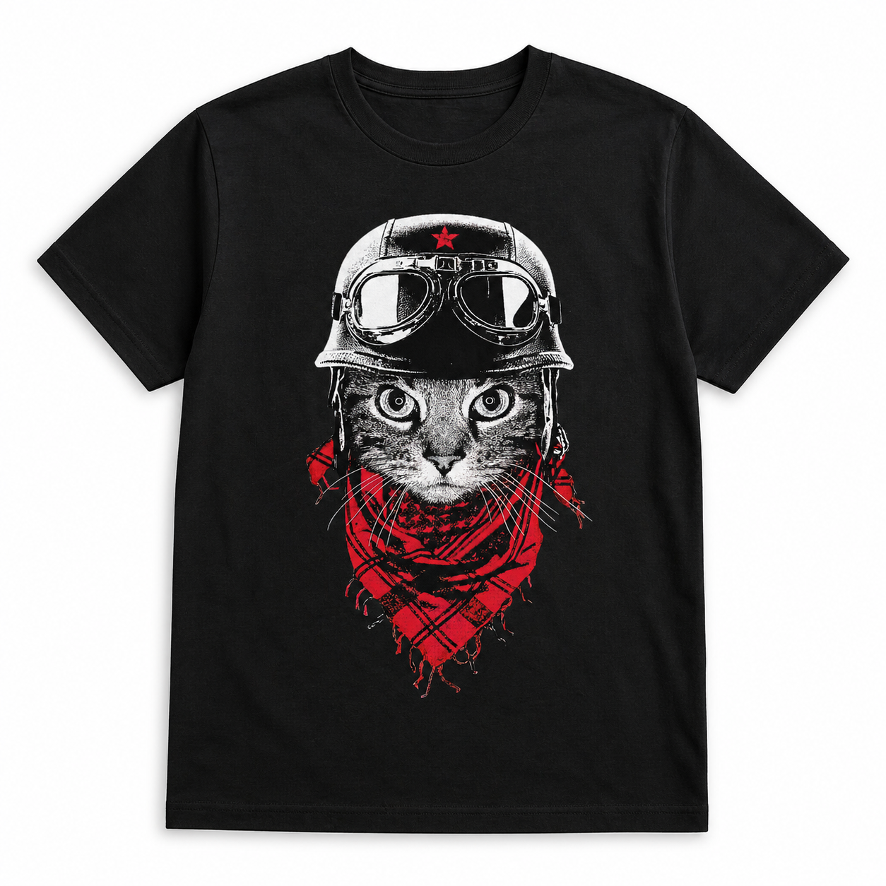 Biker Aviator Cat T-Shirt - View 1
