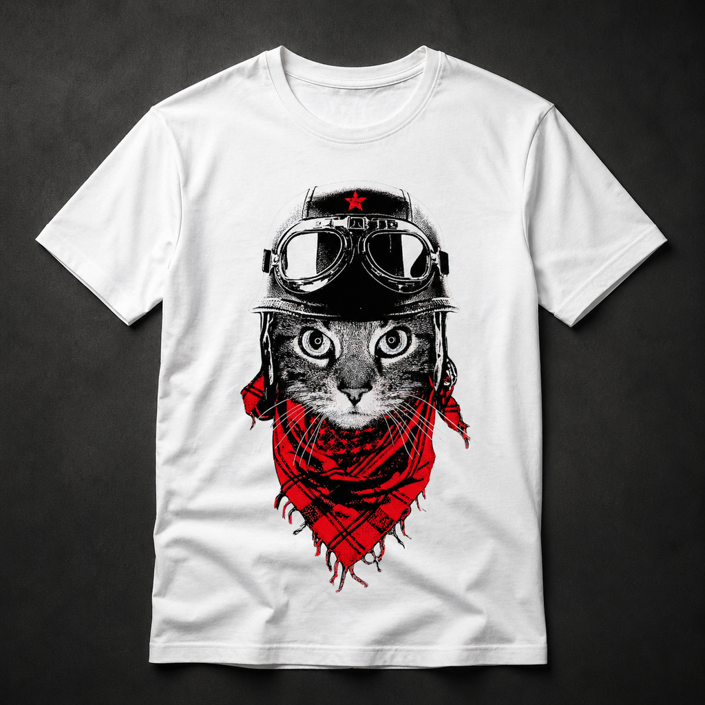 Biker Aviator Cat T-Shirt - View 2