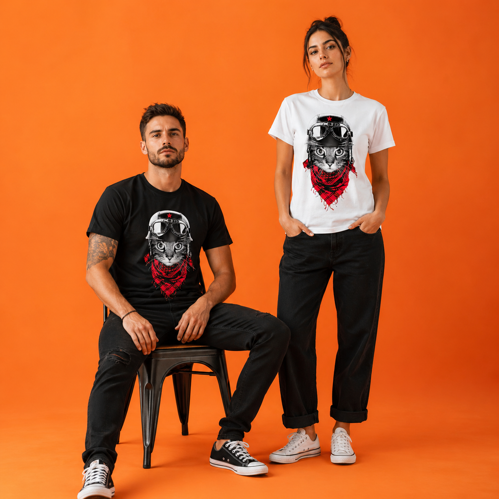 Biker Aviator Cat T-Shirt - View 3