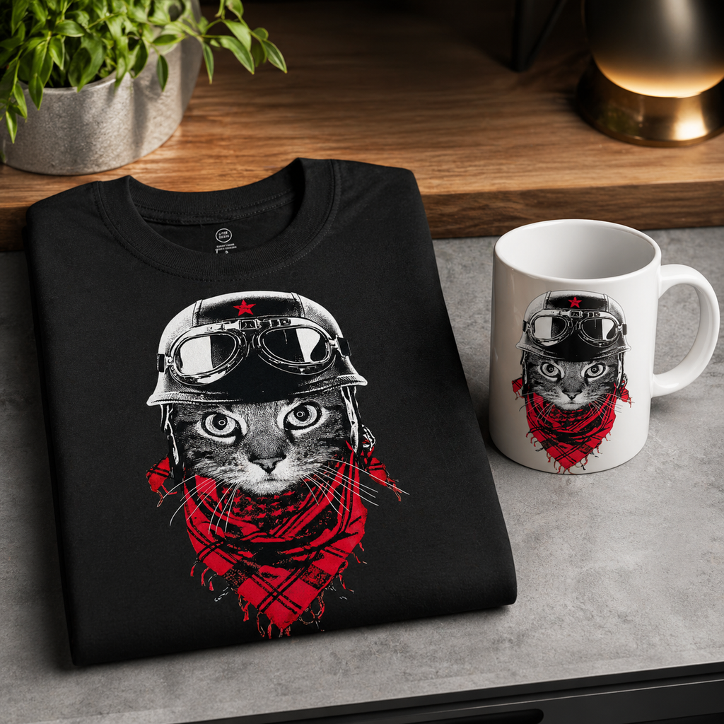 Biker Aviator Cat T-Shirt - View 4