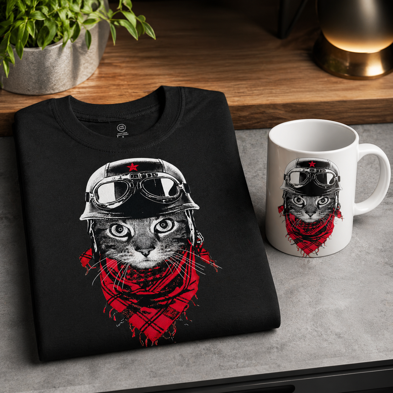Biker Aviator Cat T-Shirt - View 4