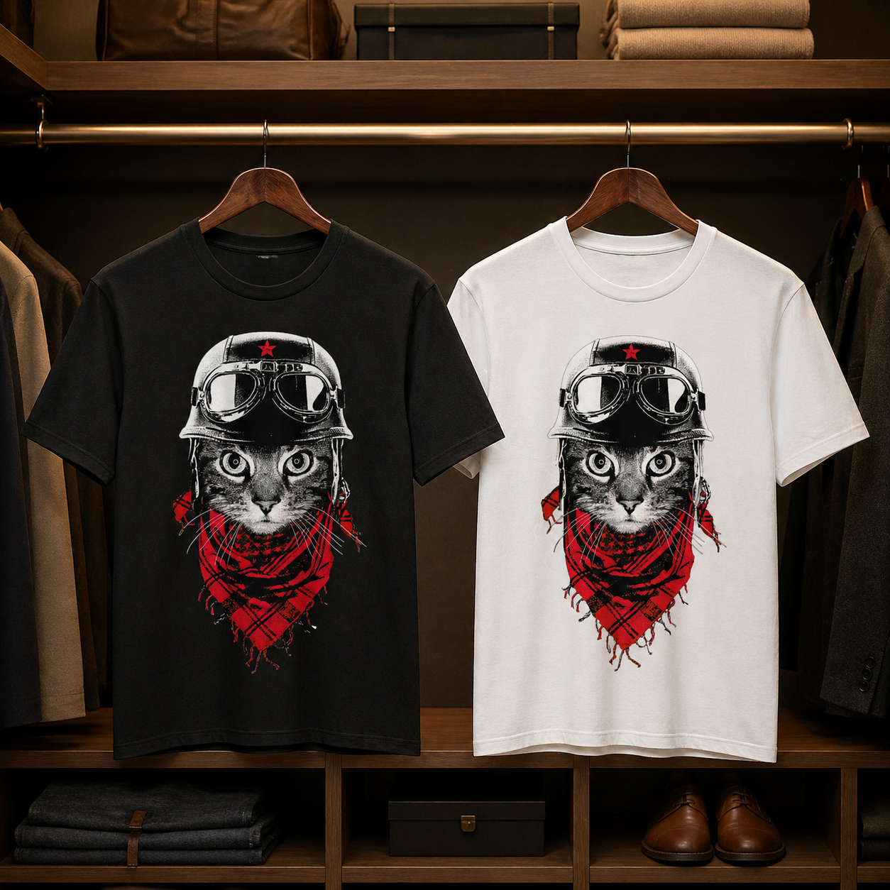 Biker Aviator Cat T-Shirt - View 5