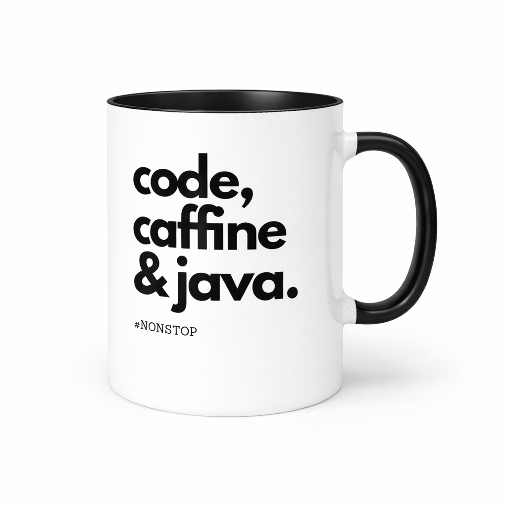 11oz Programmer Mug – “Code, Caffeine & Java” – Funny Developer Coffee Cup