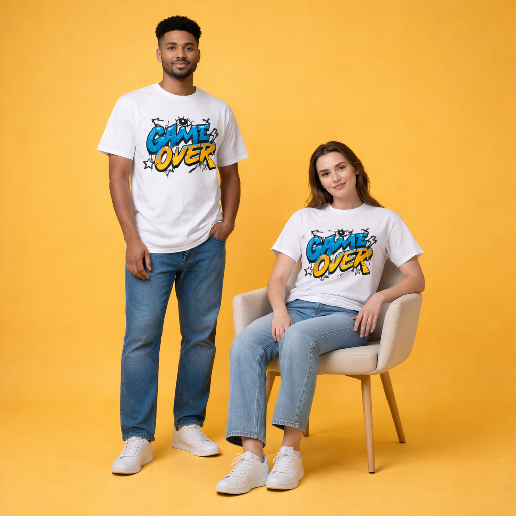 GAME OVER Graphic T-Shirt – Graffiti Streetwear Gamer Statement Tee