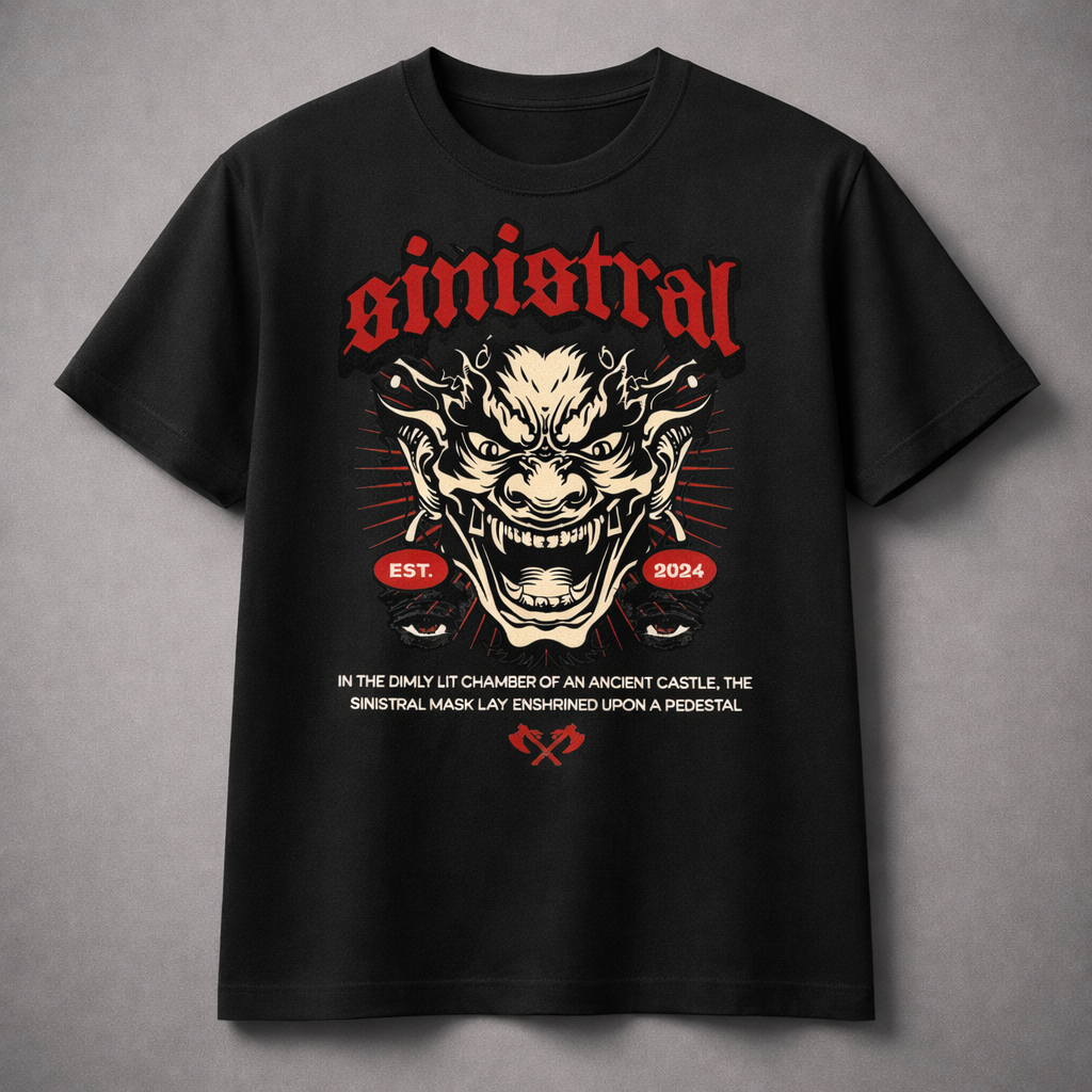 SINISTRAR Demon Graphic T-Shirt – Dark Gothic Streetwear Statement Tee