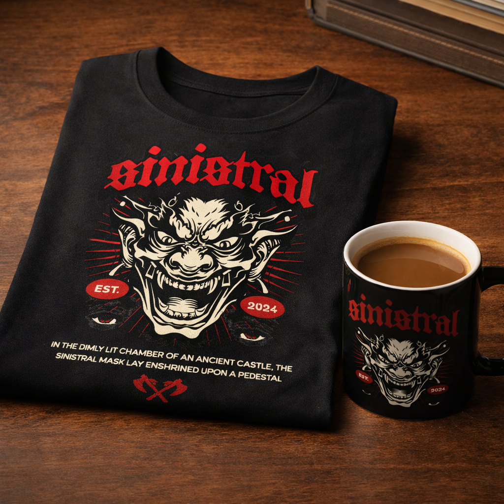 SINISTRAR Demon Graphic T-Shirt – Dark Gothic Streetwear Statement Tee