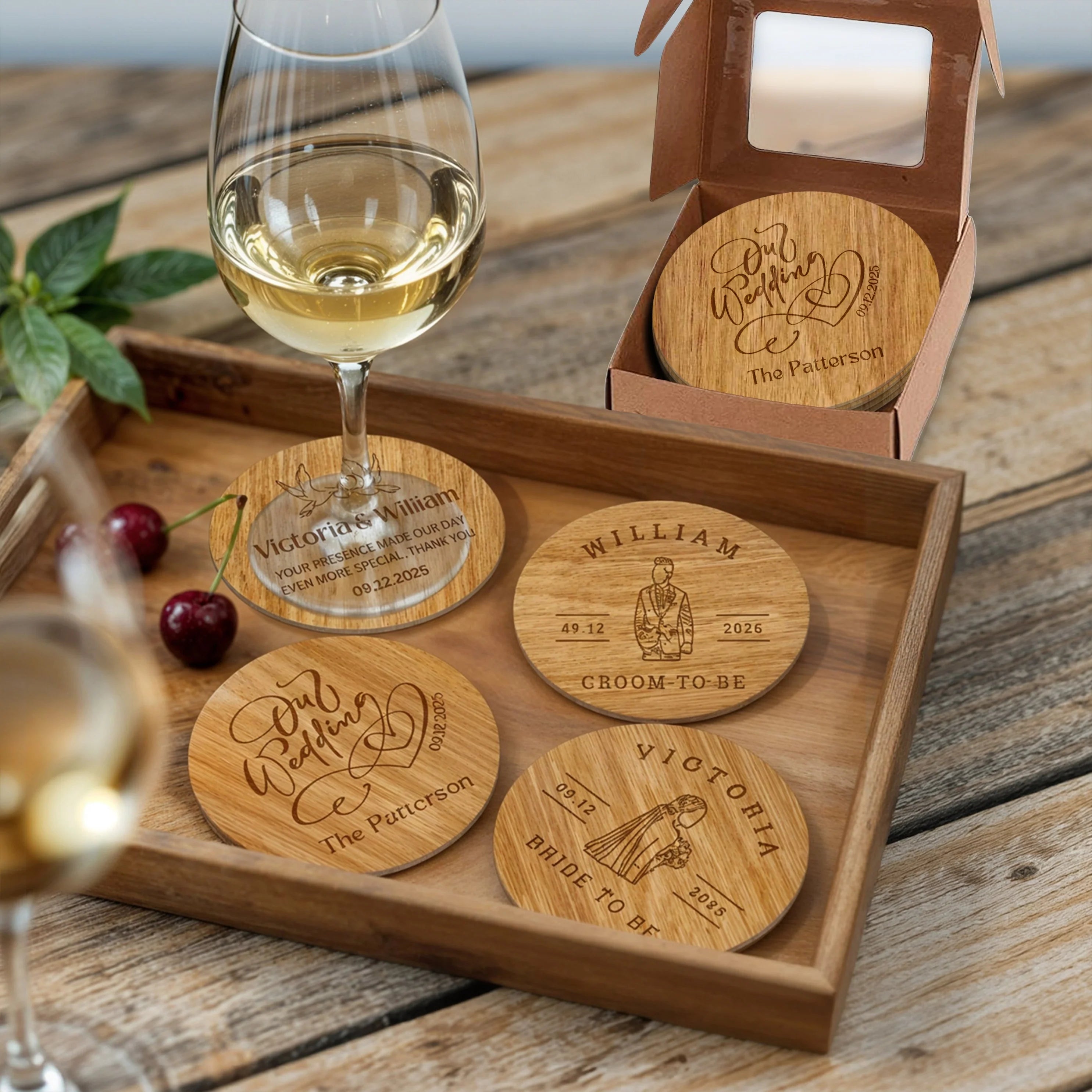 Custom Wooden Coaster Set