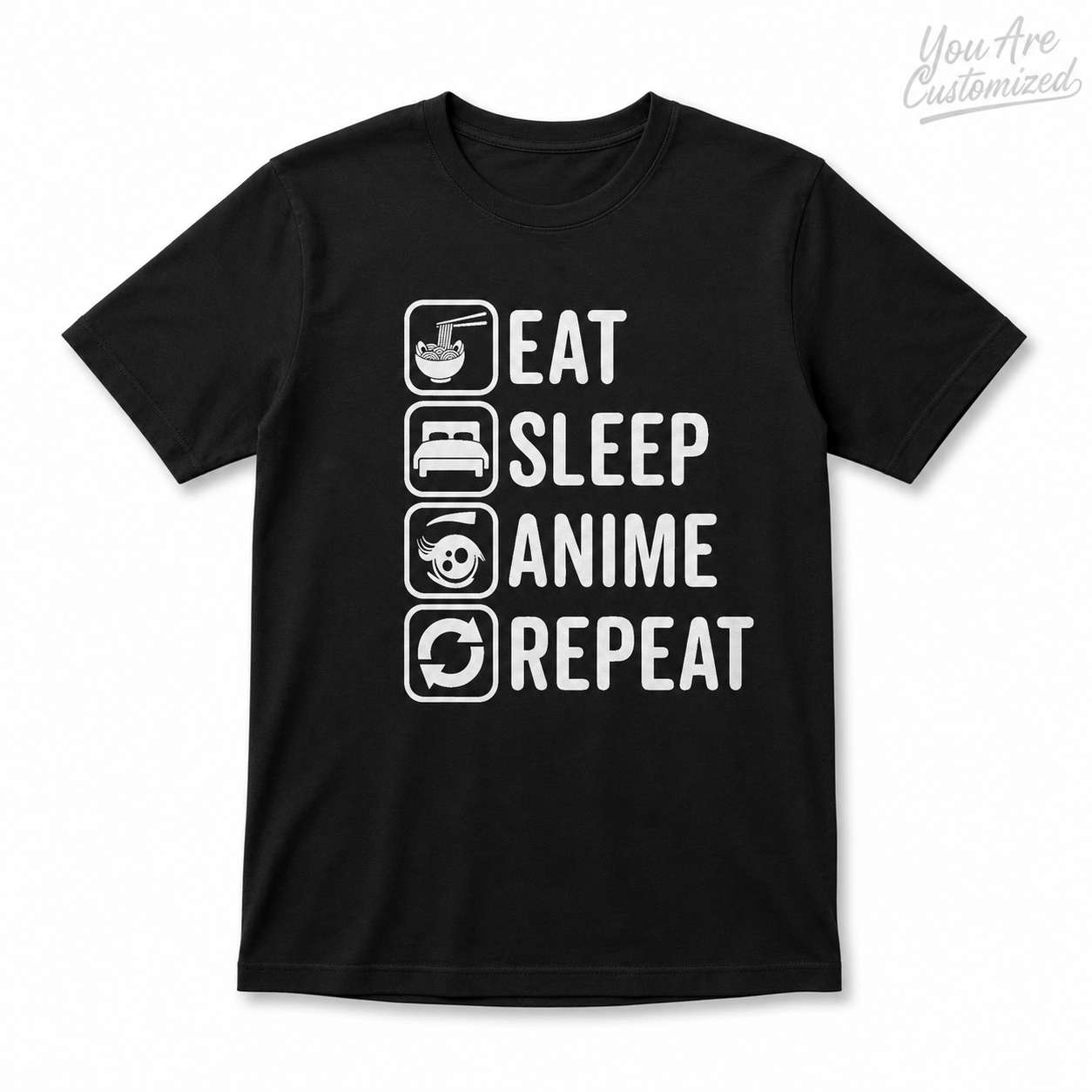 Eat Sleep Anime Repeat T-Shirt - View 1
