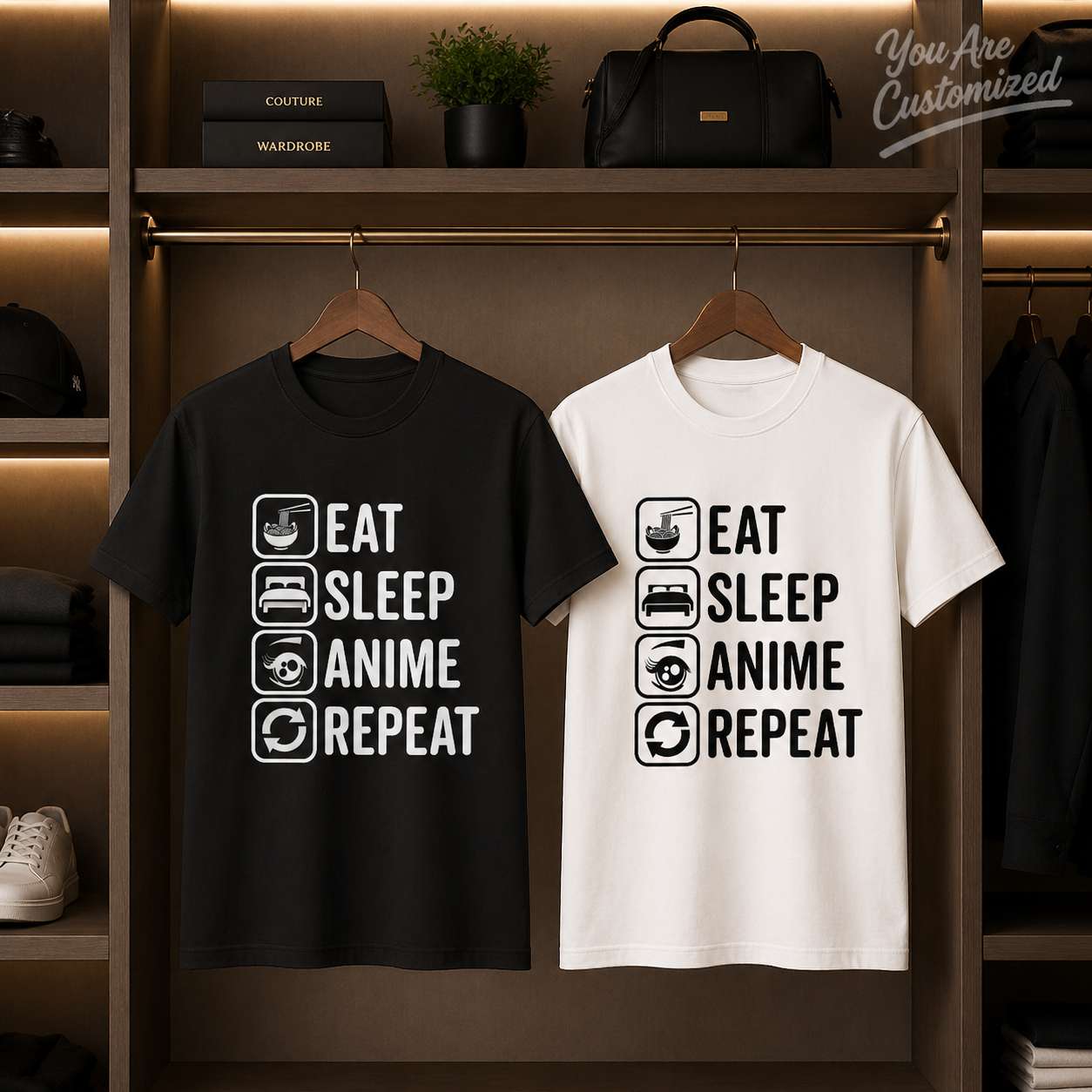 Eat Sleep Anime Repeat T-Shirt - View 5