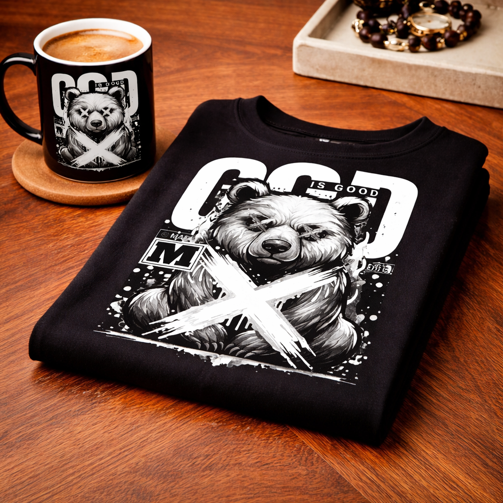 GOD IS GOOD Bear Graphic T-Shirt – Modern Streetwear Faith Statement Tee