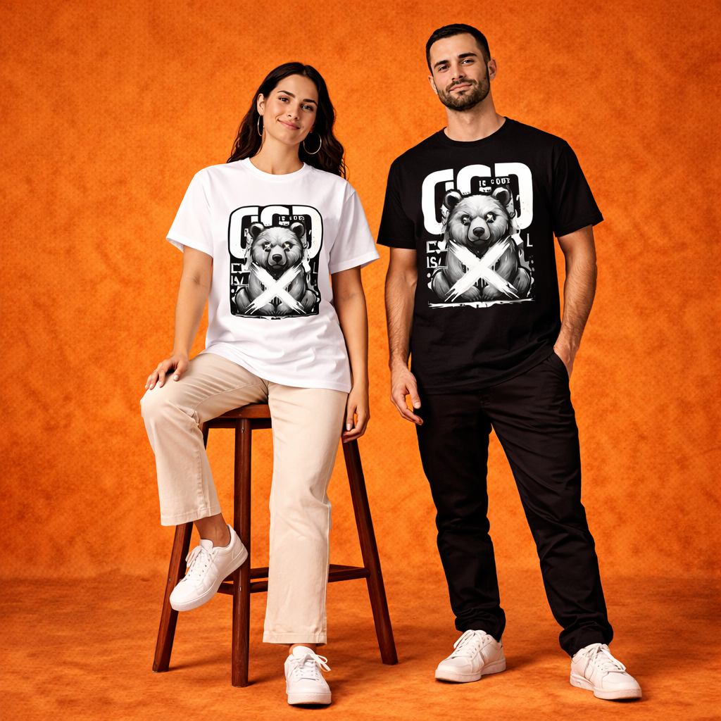 GOD IS GOOD Bear Graphic T-Shirt – Modern Streetwear Faith Statement Tee