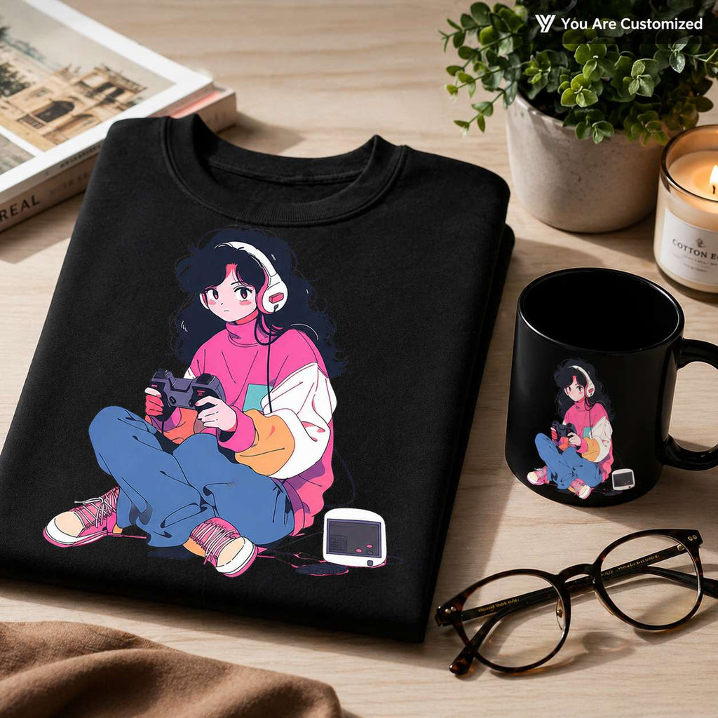 Anime Gamer Girl T-Shirt - View 4
