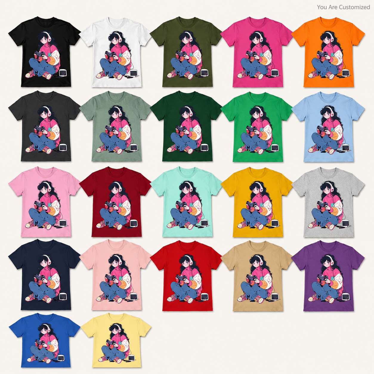 Anime Gamer Girl T-Shirt - View 6