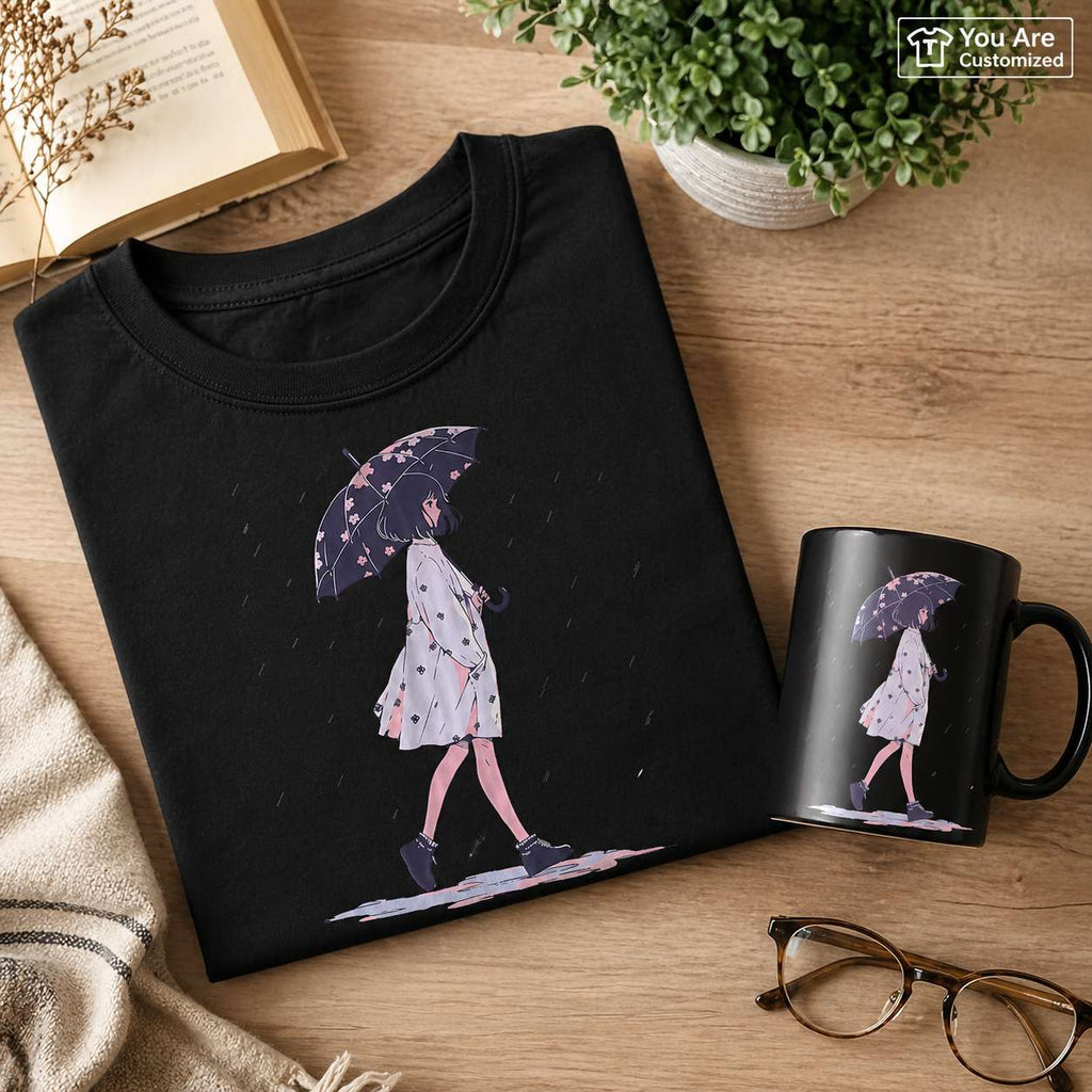 Anime Rain Girl T-Shirt - View 4