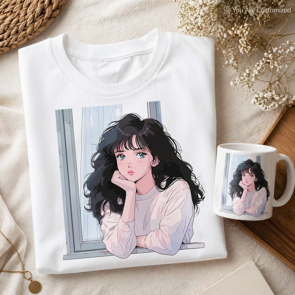Anime Window Girl T-Shirt - View 4