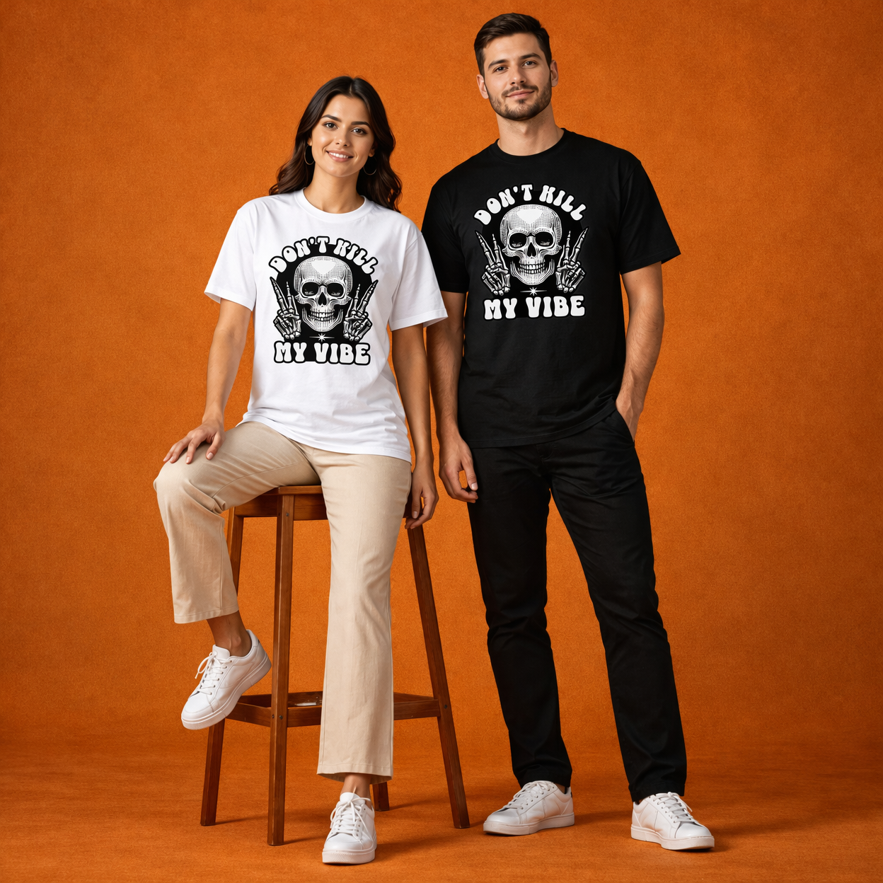 Don't Kill My Vibe Skull T-Shirt - View 4