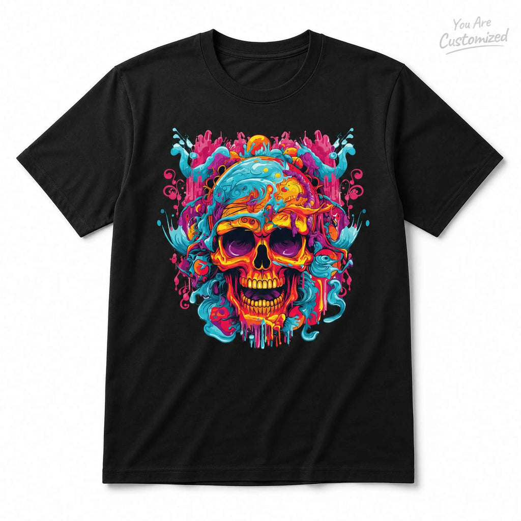 Colorful Psychedelic Skull T-Shirt - View 1