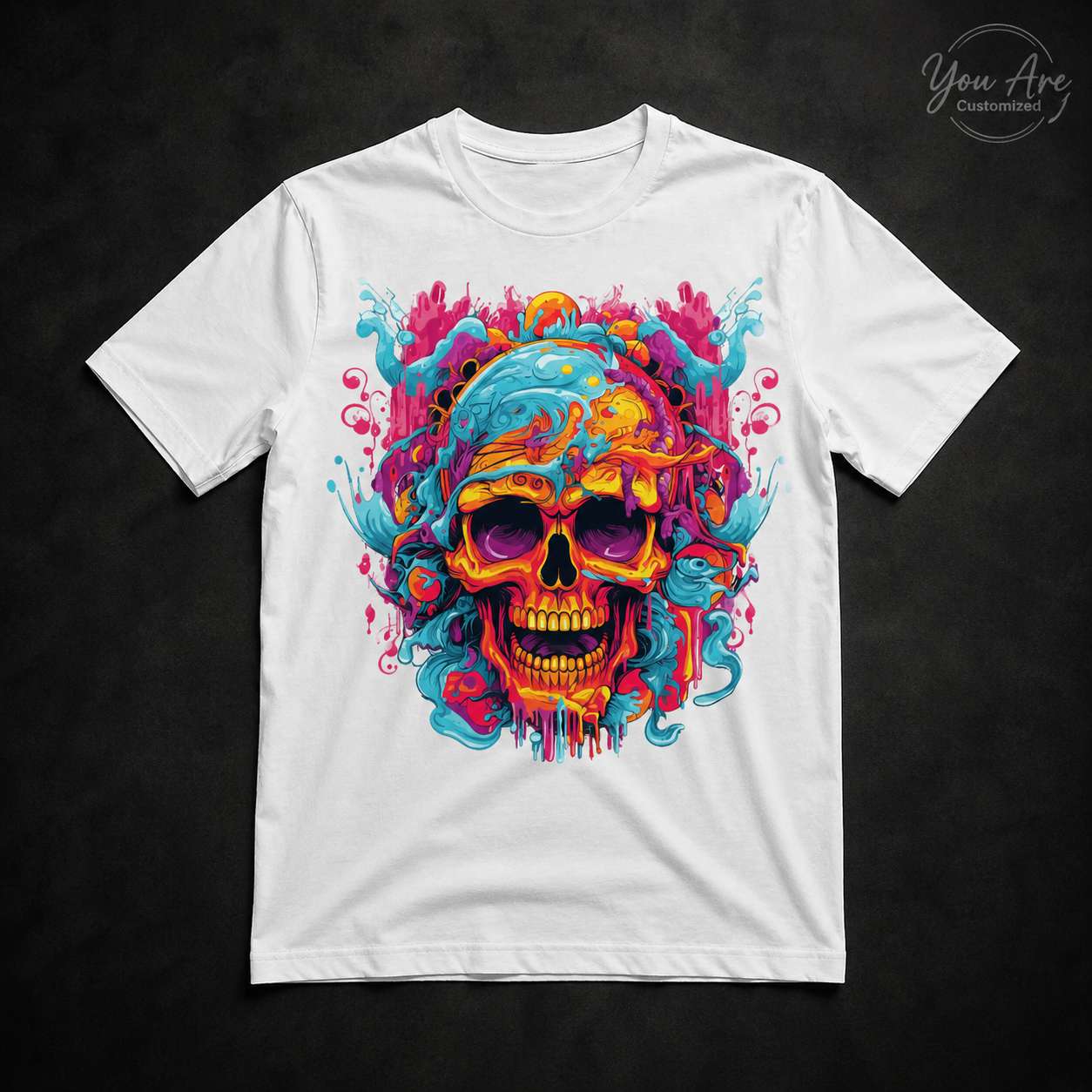 Colorful Psychedelic Skull T-Shirt - View 2