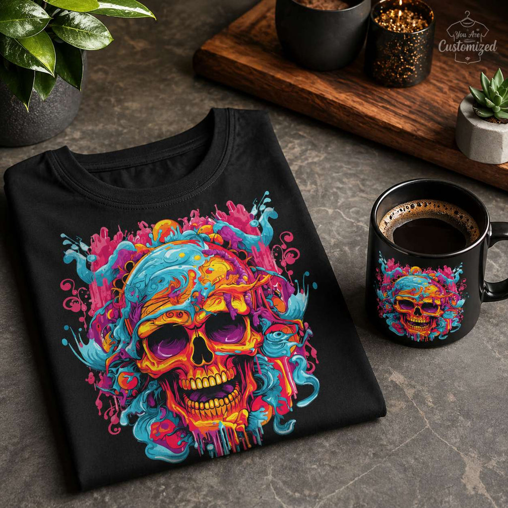 Colorful Psychedelic Skull T-Shirt - View 3
