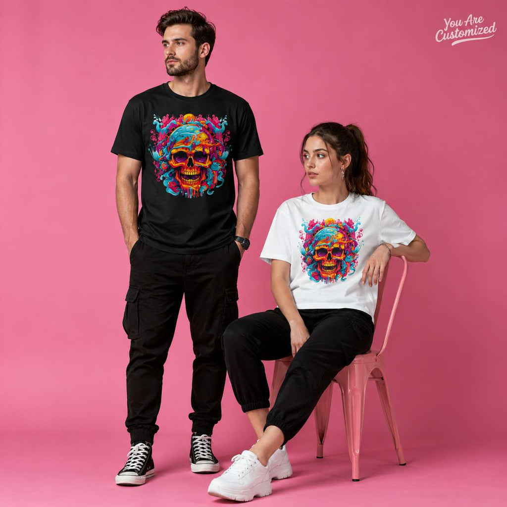 Colorful Psychedelic Skull T-Shirt - View 4